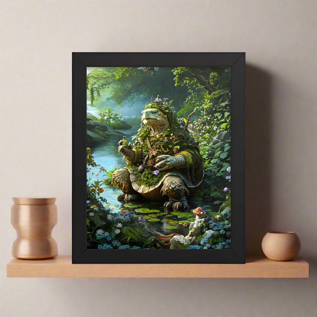 Wiseheart the Druid Turtle - Framed photo paper poster