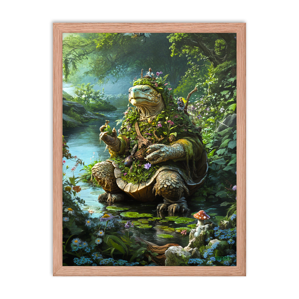 Wiseheart the Druid Turtle - Framed photo paper poster