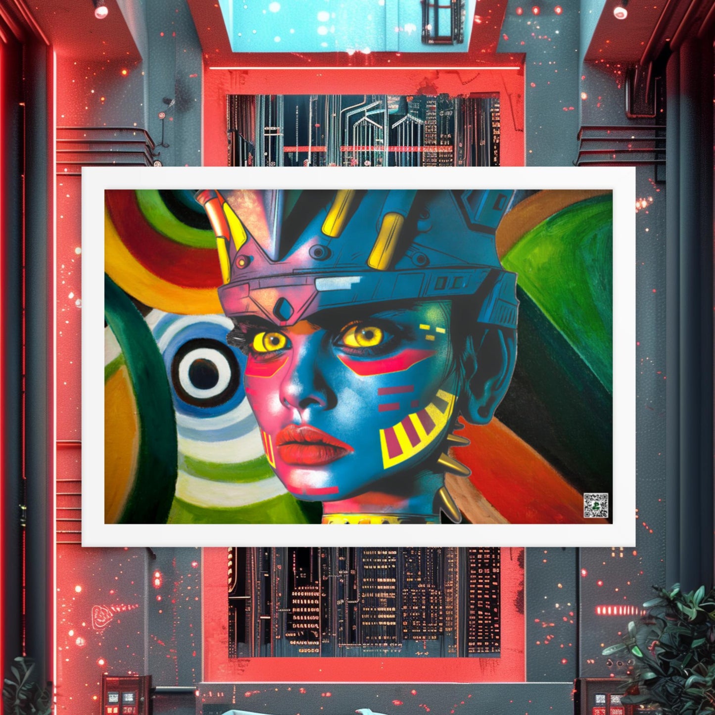 Cyber Empress - Framed photo paper poster - Abstract Spectrum Colorway