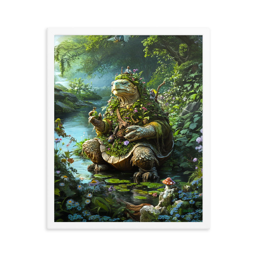 Wiseheart the Druid Turtle - Framed photo paper poster