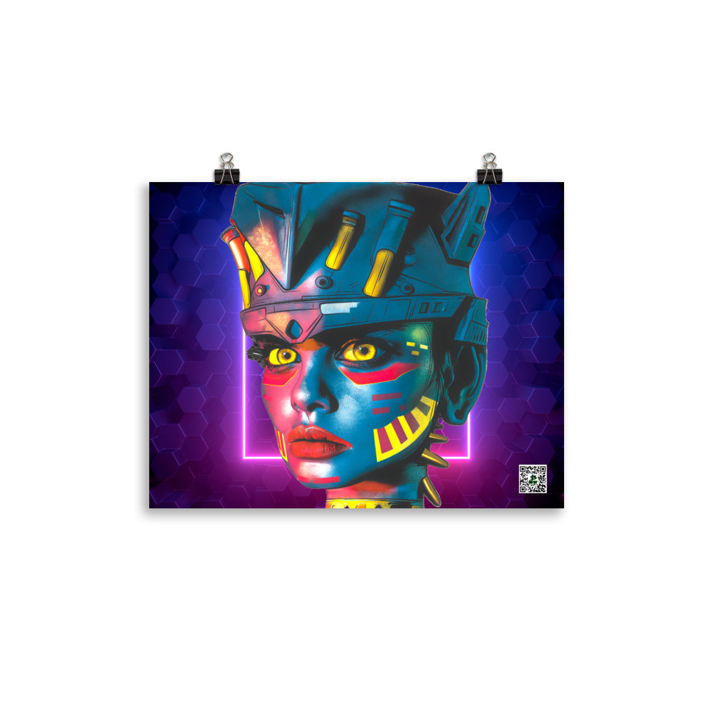 Cyber Empress - Photo paper poster - Neon Hex Colorway