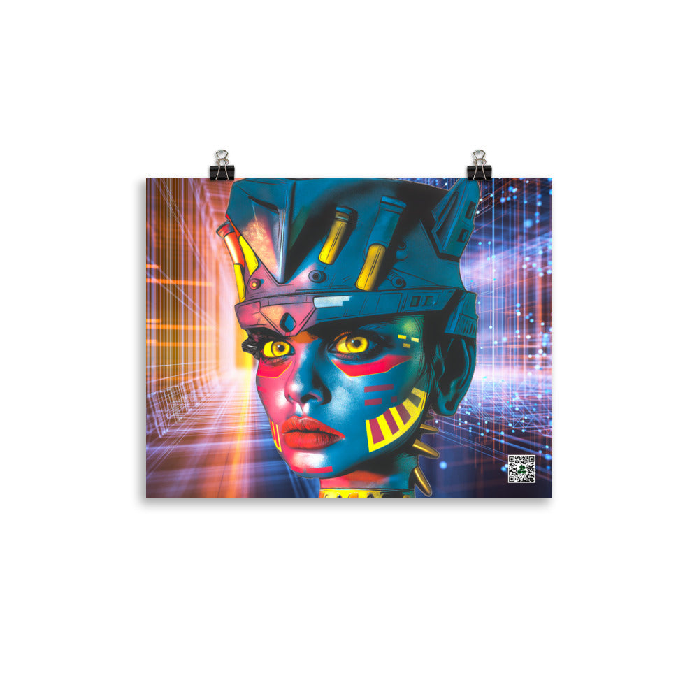 Cyber Empress - Photo paper poster - Neon Grid Colorway