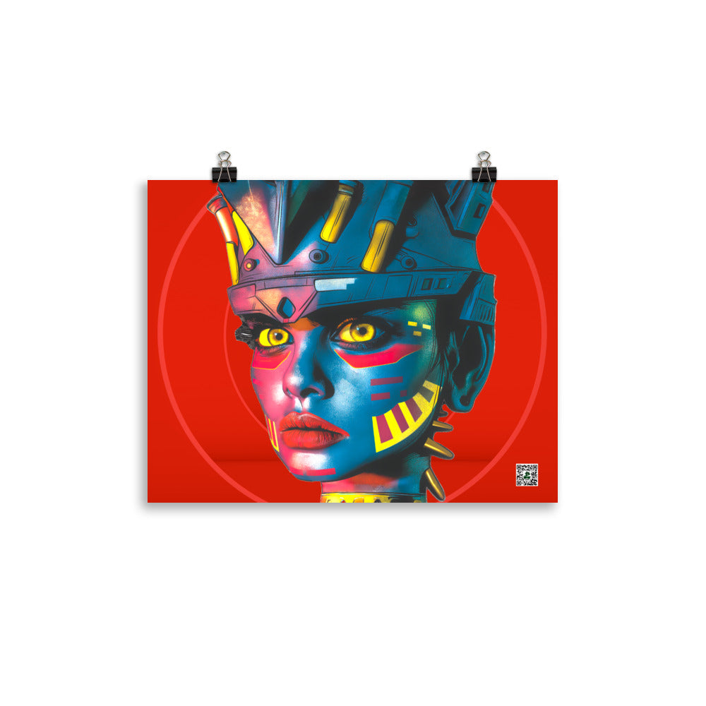 Cyber Empress - Photo paper poster - Crimson Vortex Colorway