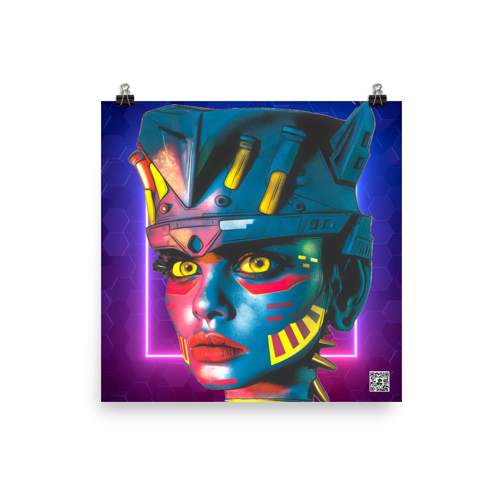 Cyber Empress - Photo paper poster - Neon Hex Colorway