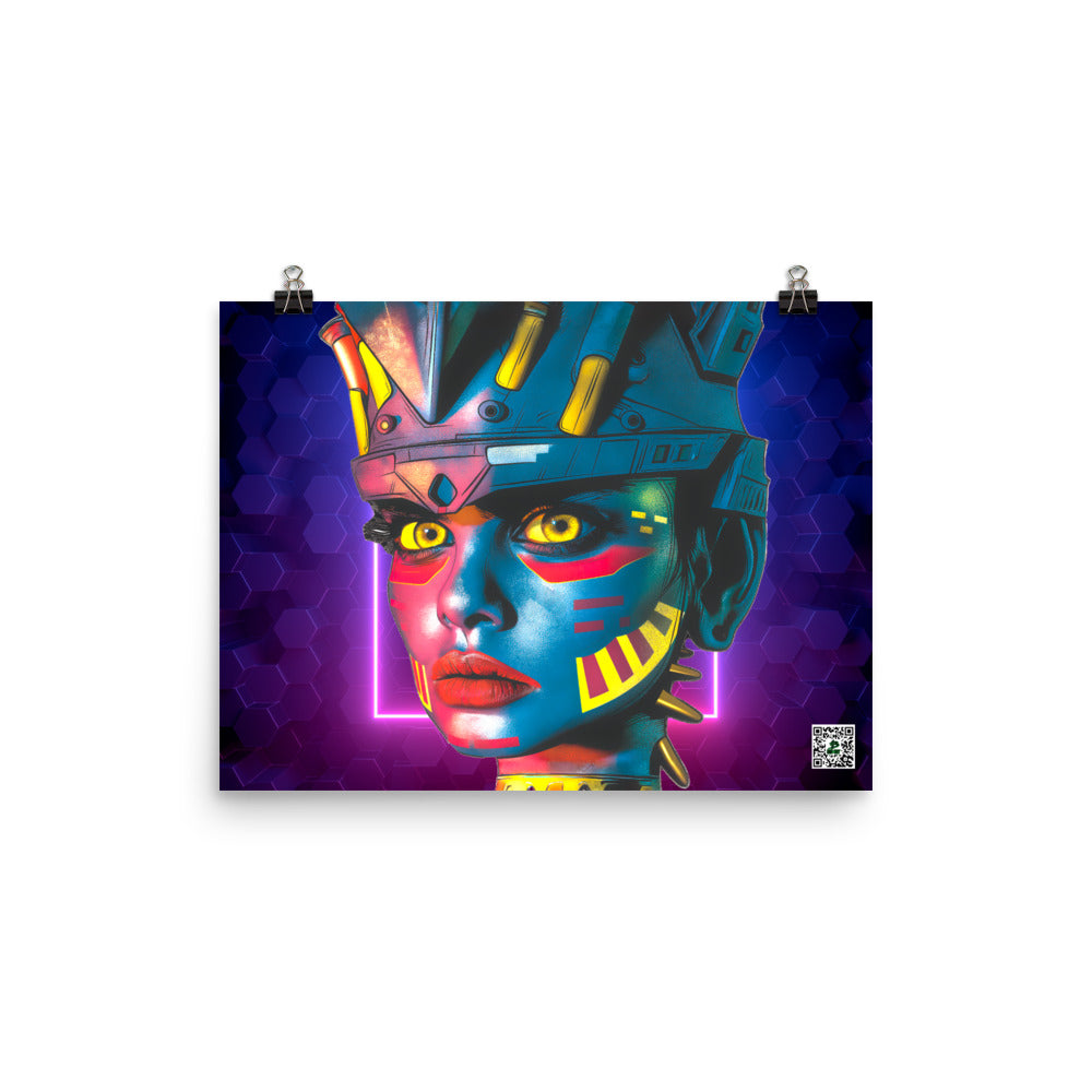 Cyber Empress - Photo paper poster - Neon Hex Colorway