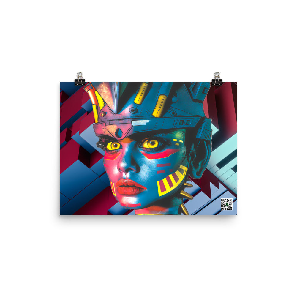 Cyber Empress - Photo paper poster - Geometric Pulse Colorway