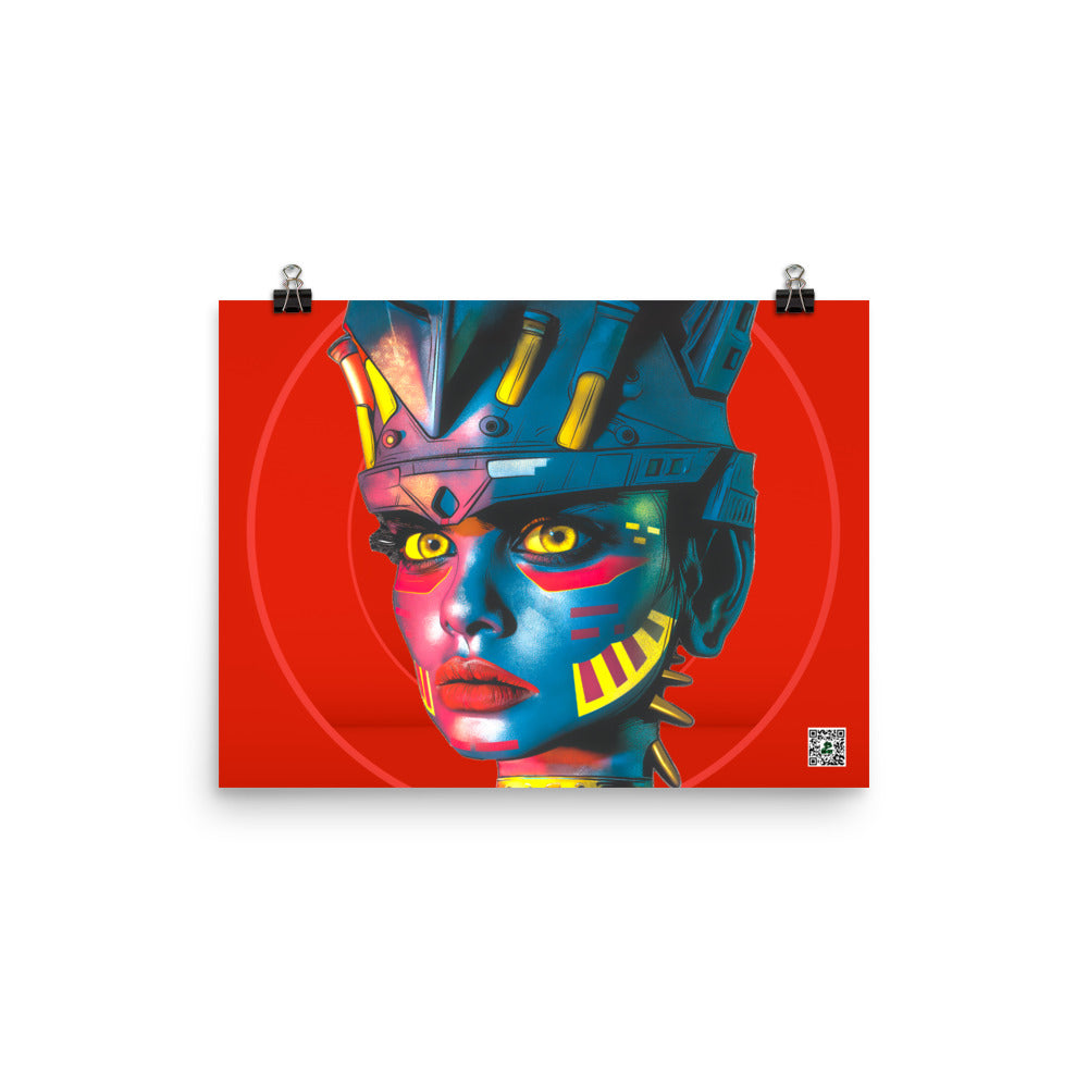 Cyber Empress - Photo paper poster - Crimson Vortex Colorway