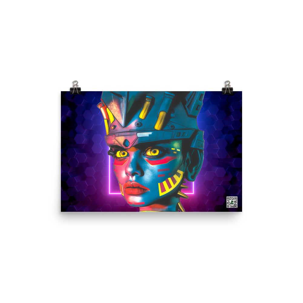 Cyber Empress - Photo paper poster - Neon Hex Colorway