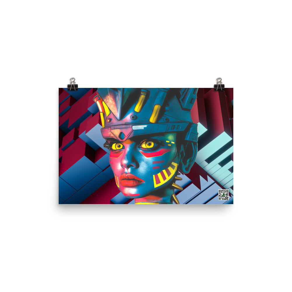 Cyber Empress - Photo paper poster - Geometric Pulse Colorway