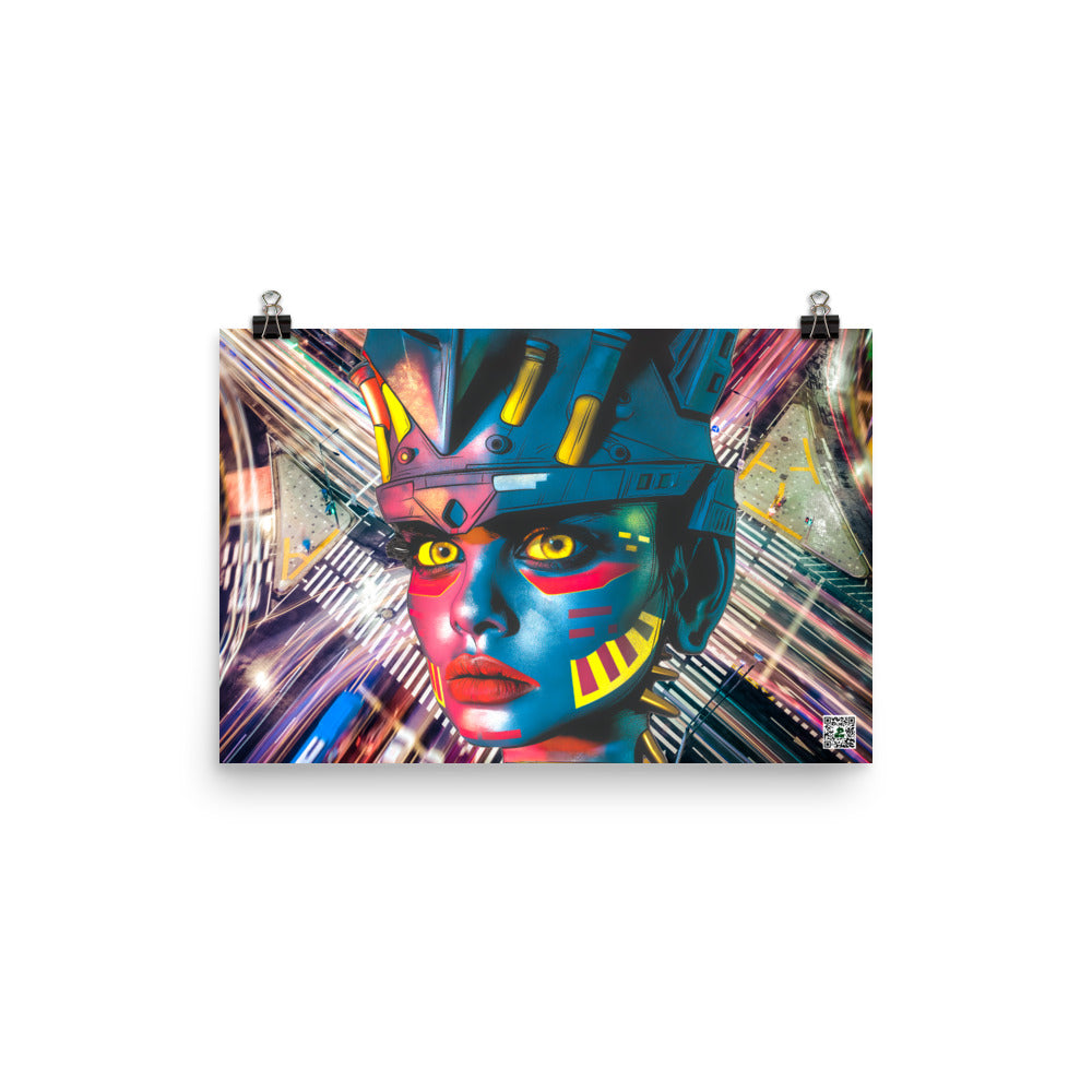 Cyber Empress - Photo paper poster - Electric Metropolis Colorway