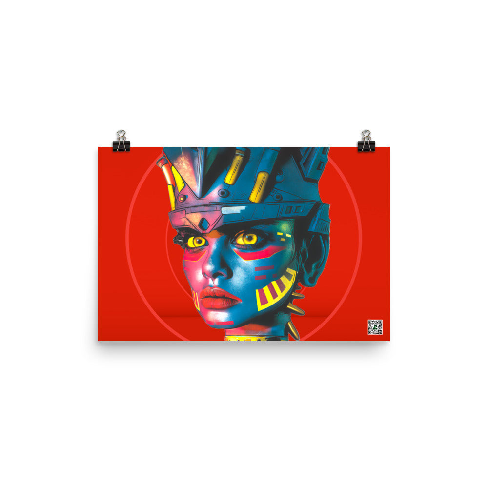 Cyber Empress - Photo paper poster - Crimson Vortex Colorway