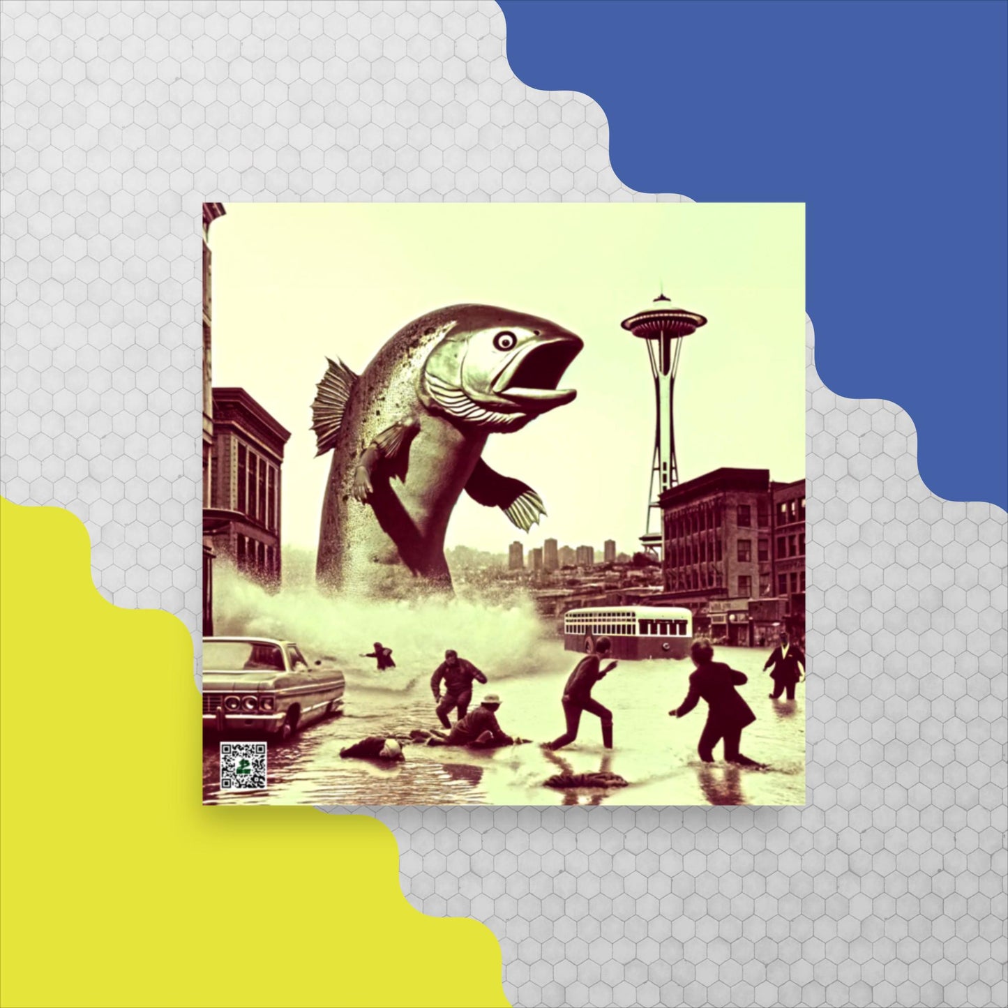 Salmon Surge in Seattle - Photo paper poster