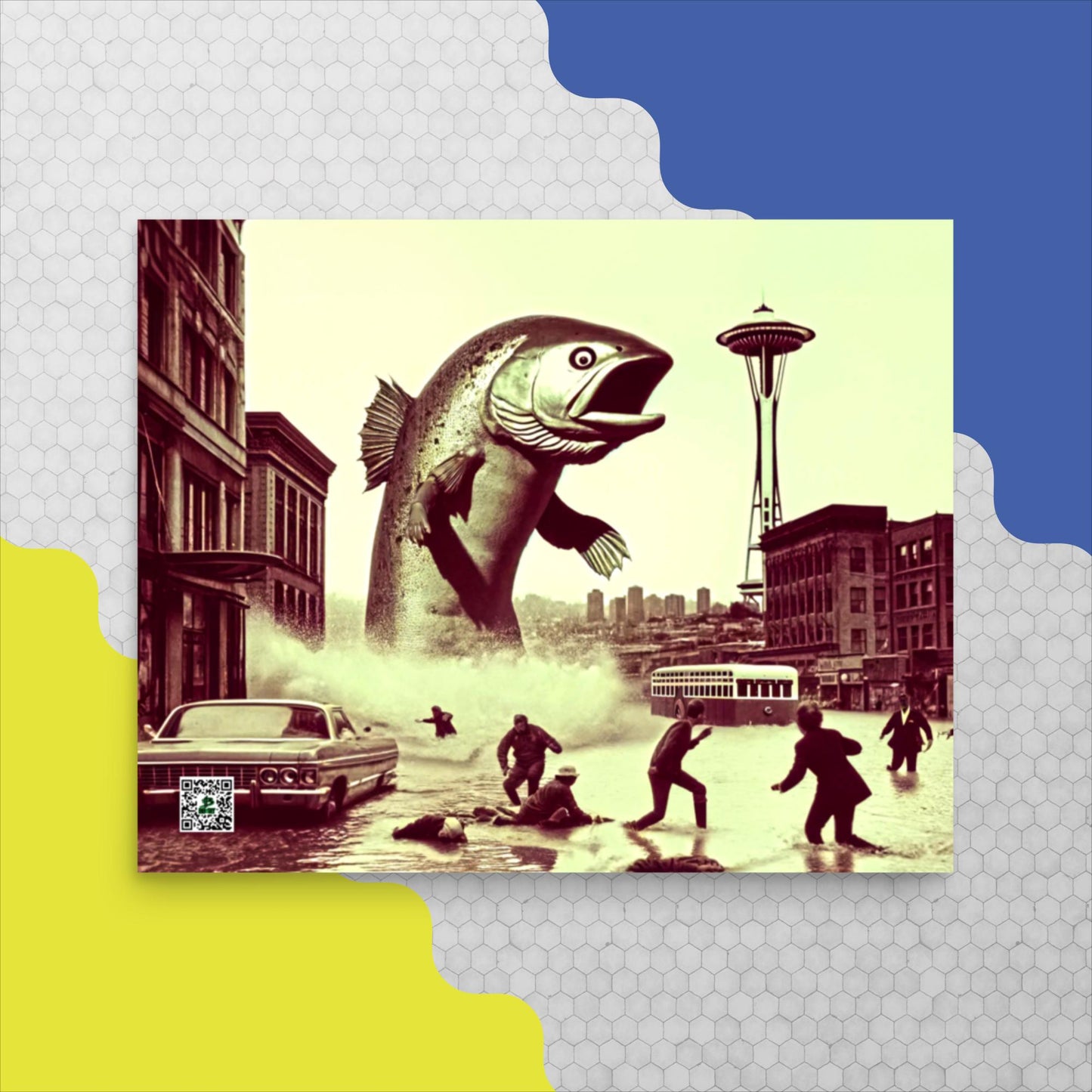 Salmon Surge in Seattle - Photo paper poster