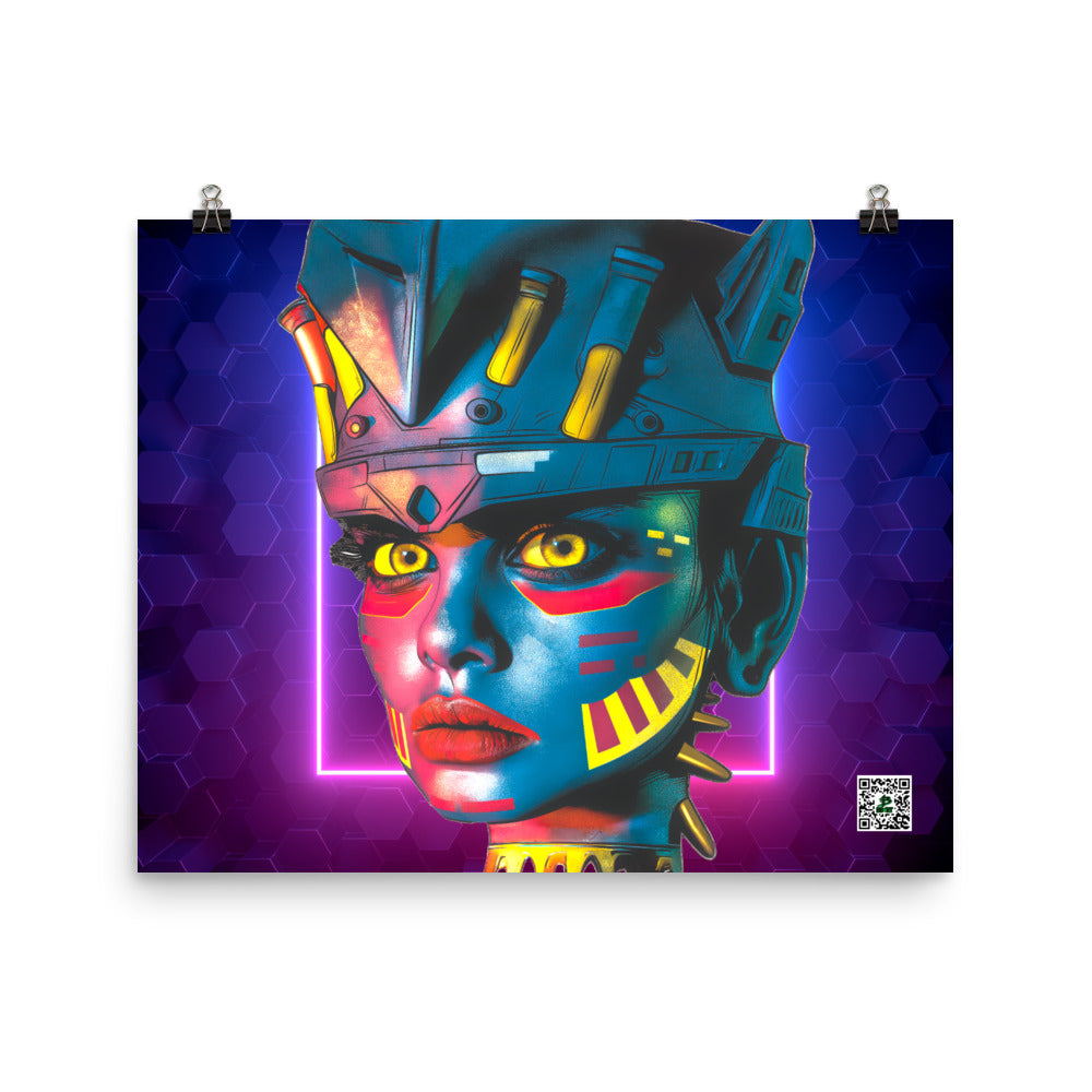 Cyber Empress - Photo paper poster - Neon Hex Colorway