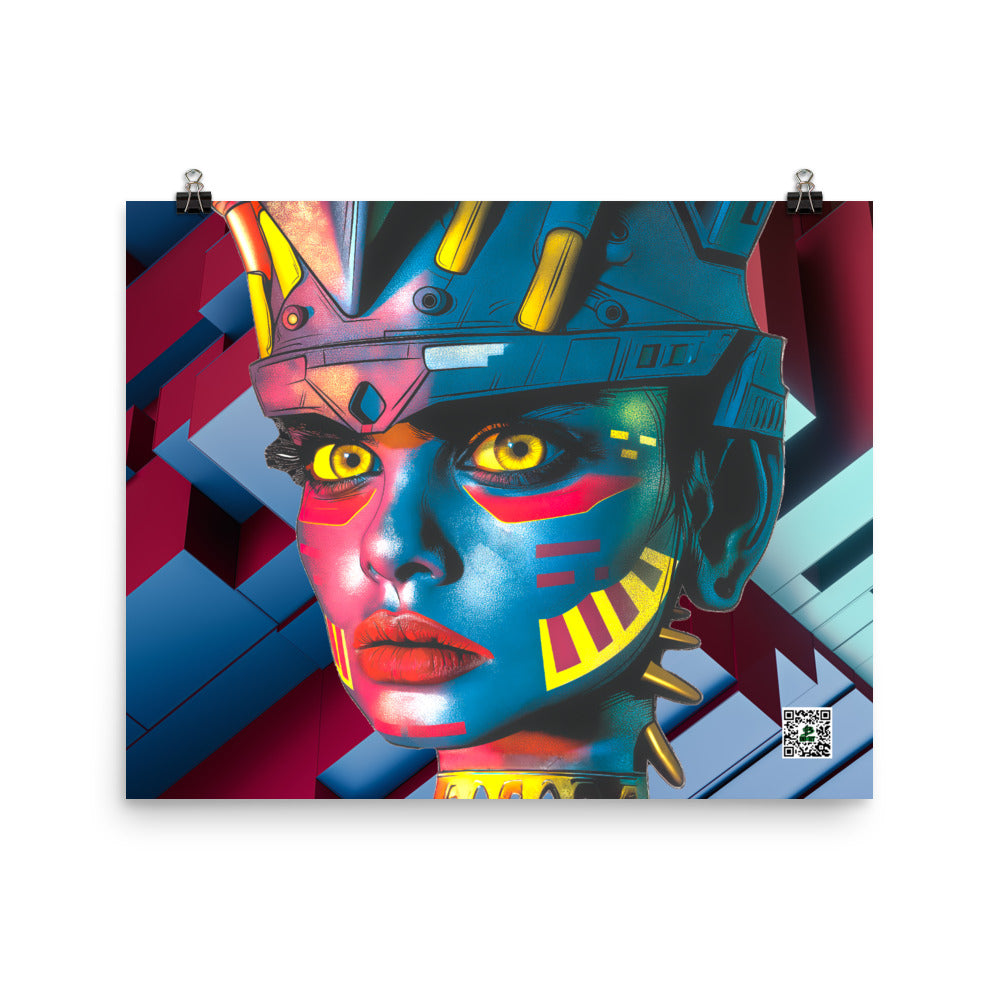 Cyber Empress - Photo paper poster - Geometric Pulse Colorway