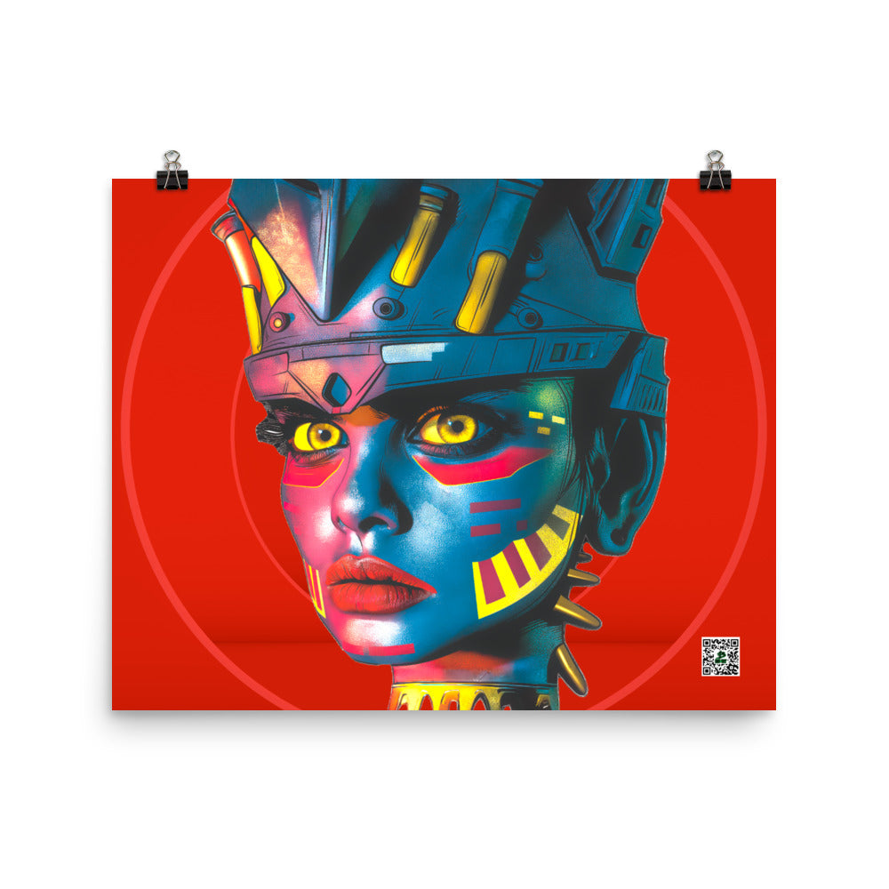 Cyber Empress - Photo paper poster - Crimson Vortex Colorway