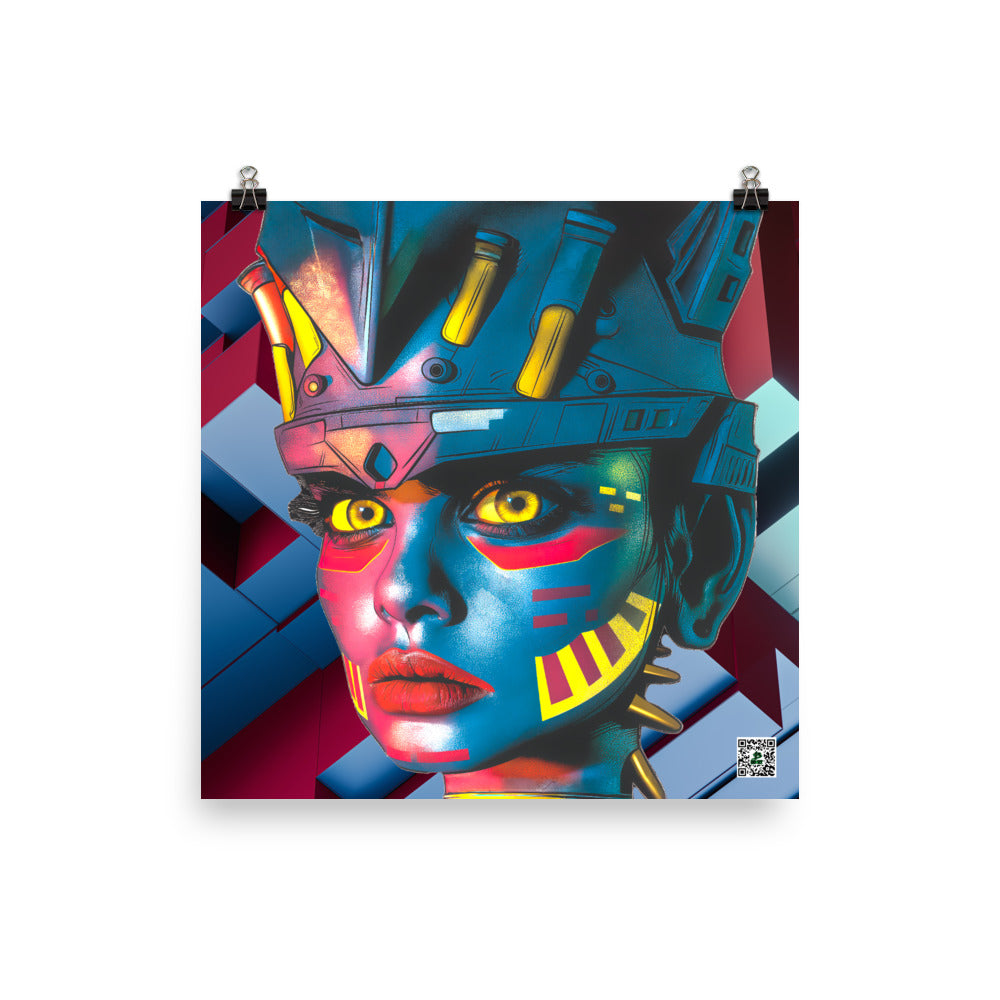 Cyber Empress - Photo paper poster - Geometric Pulse Colorway