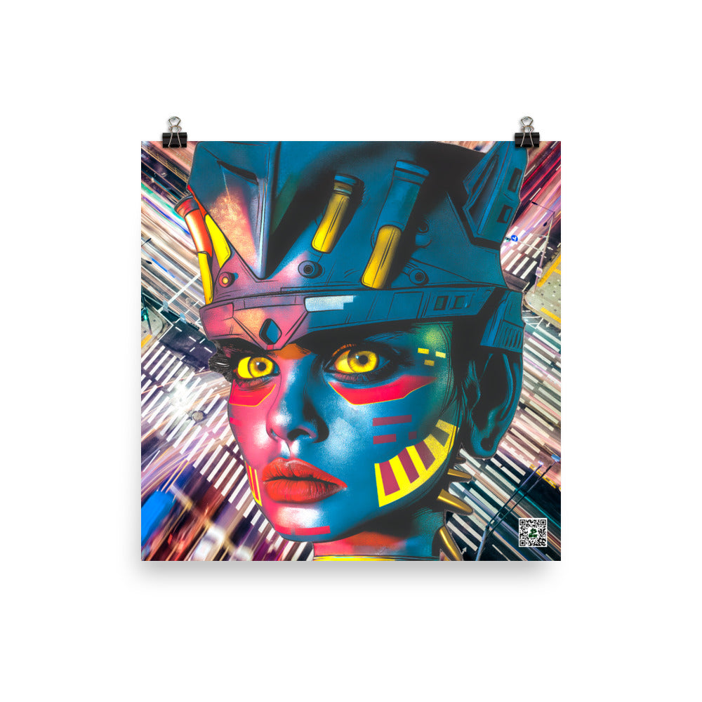 Cyber Empress - Photo paper poster - Electric Metropolis Colorway