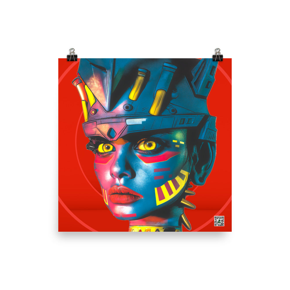 Cyber Empress - Photo paper poster - Crimson Vortex Colorway