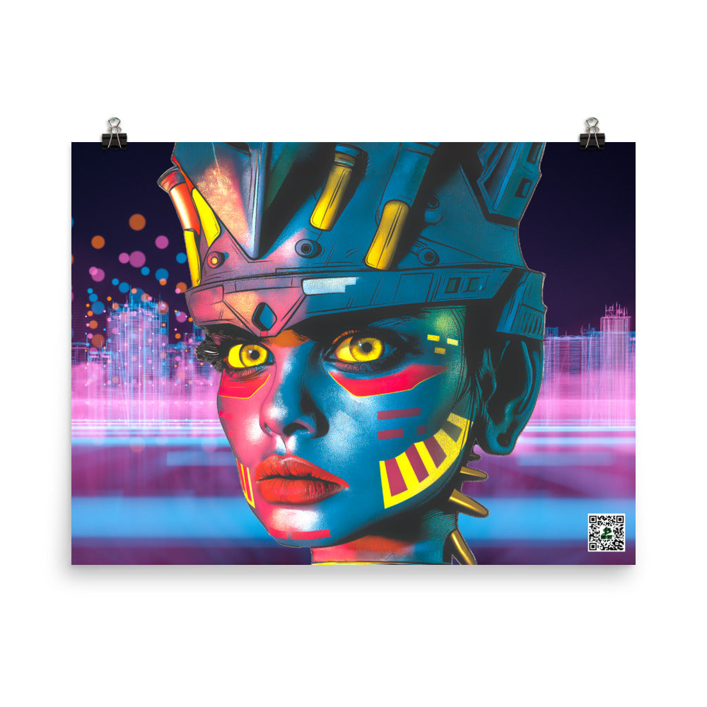 Cyber Empress - Photo paper poster - Neon Skyline Colorway