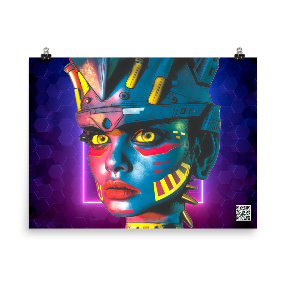 Cyber Empress - Photo paper poster - Neon Hex Colorway