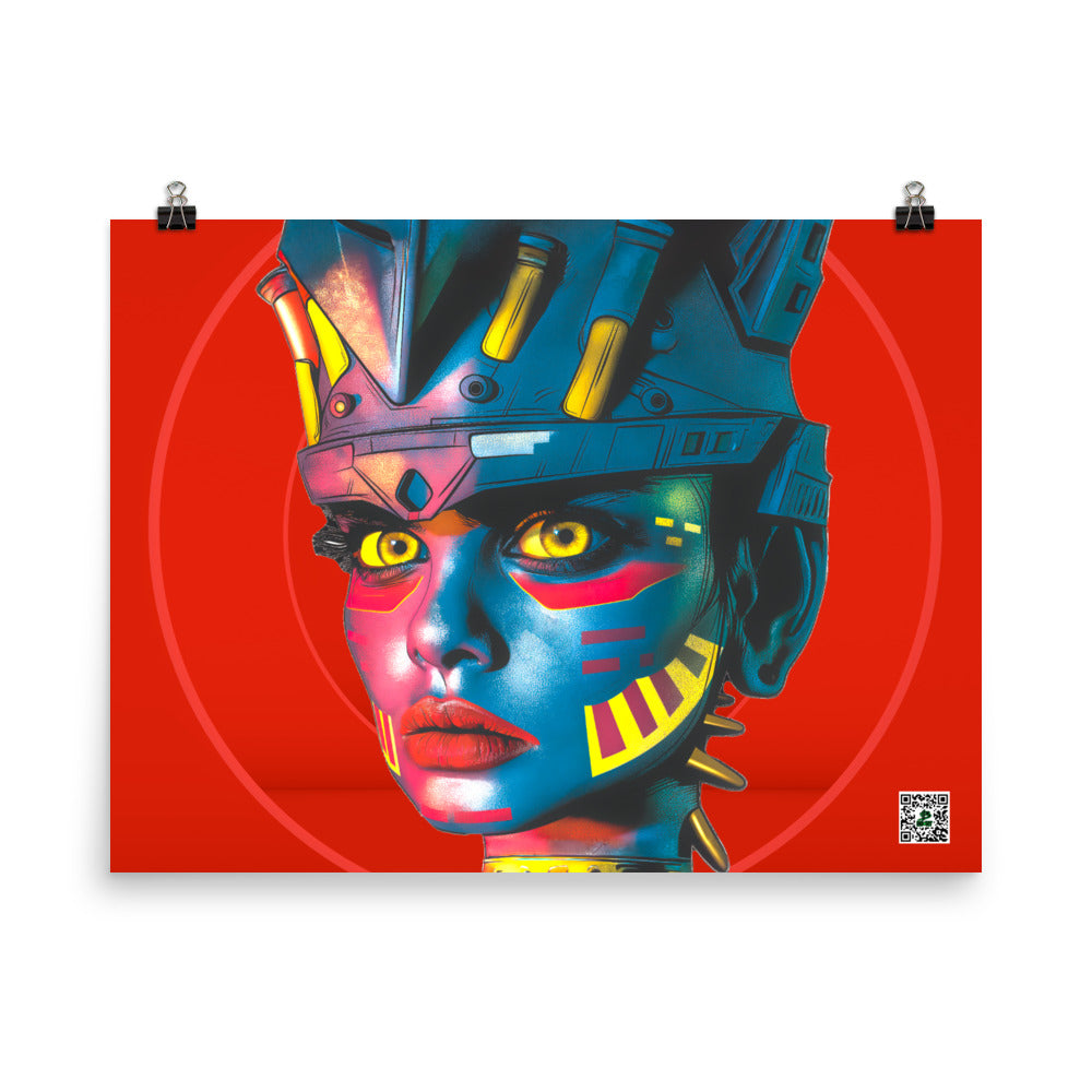 Cyber Empress - Photo paper poster - Crimson Vortex Colorway