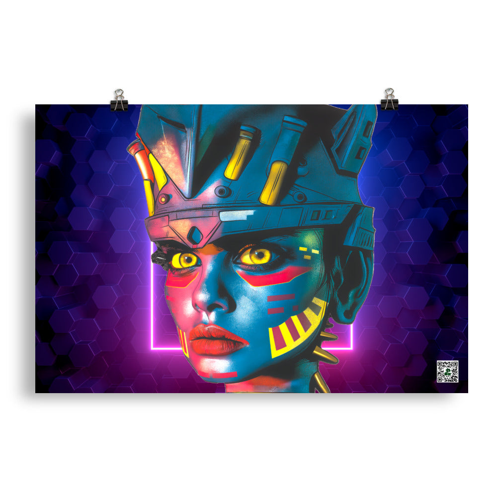 Cyber Empress - Photo paper poster - Neon Hex Colorway