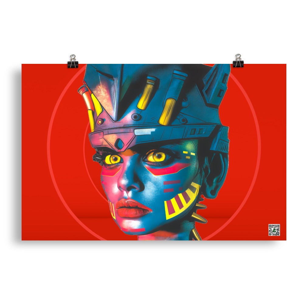 Cyber Empress - Photo paper poster - Crimson Vortex Colorway