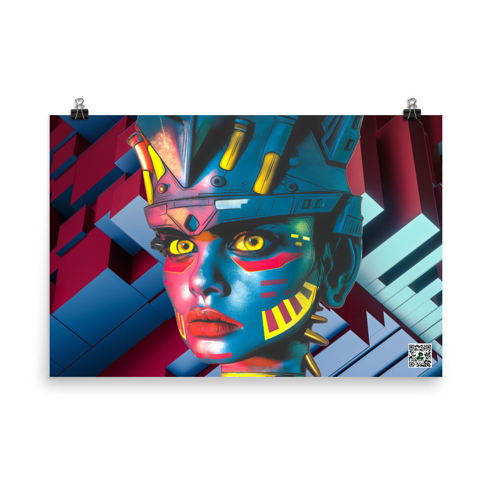 Cyber Empress - Photo paper poster - Geometric Pulse Colorway