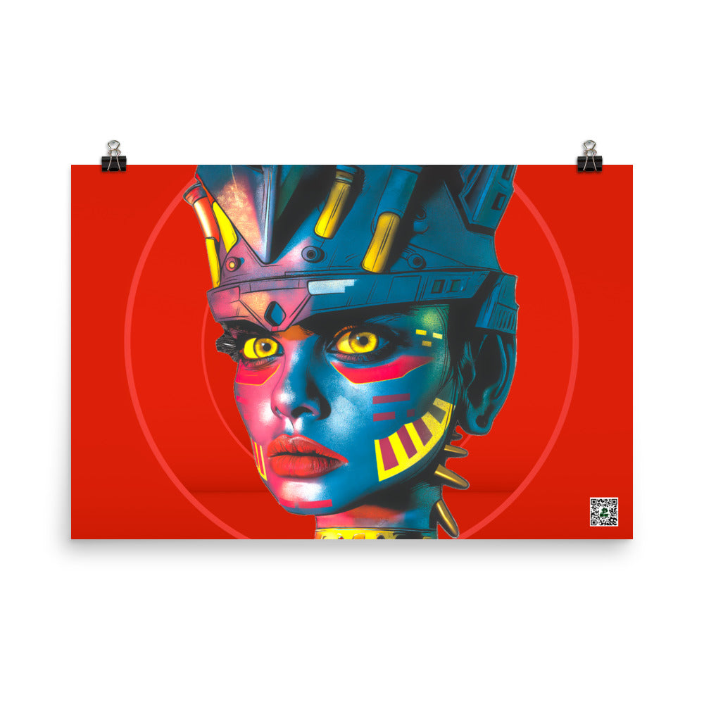 Cyber Empress - Photo paper poster - Crimson Vortex Colorway