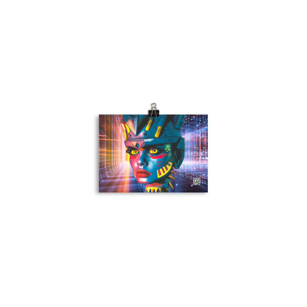 Cyber Empress - Photo paper poster - Neon Grid Colorway