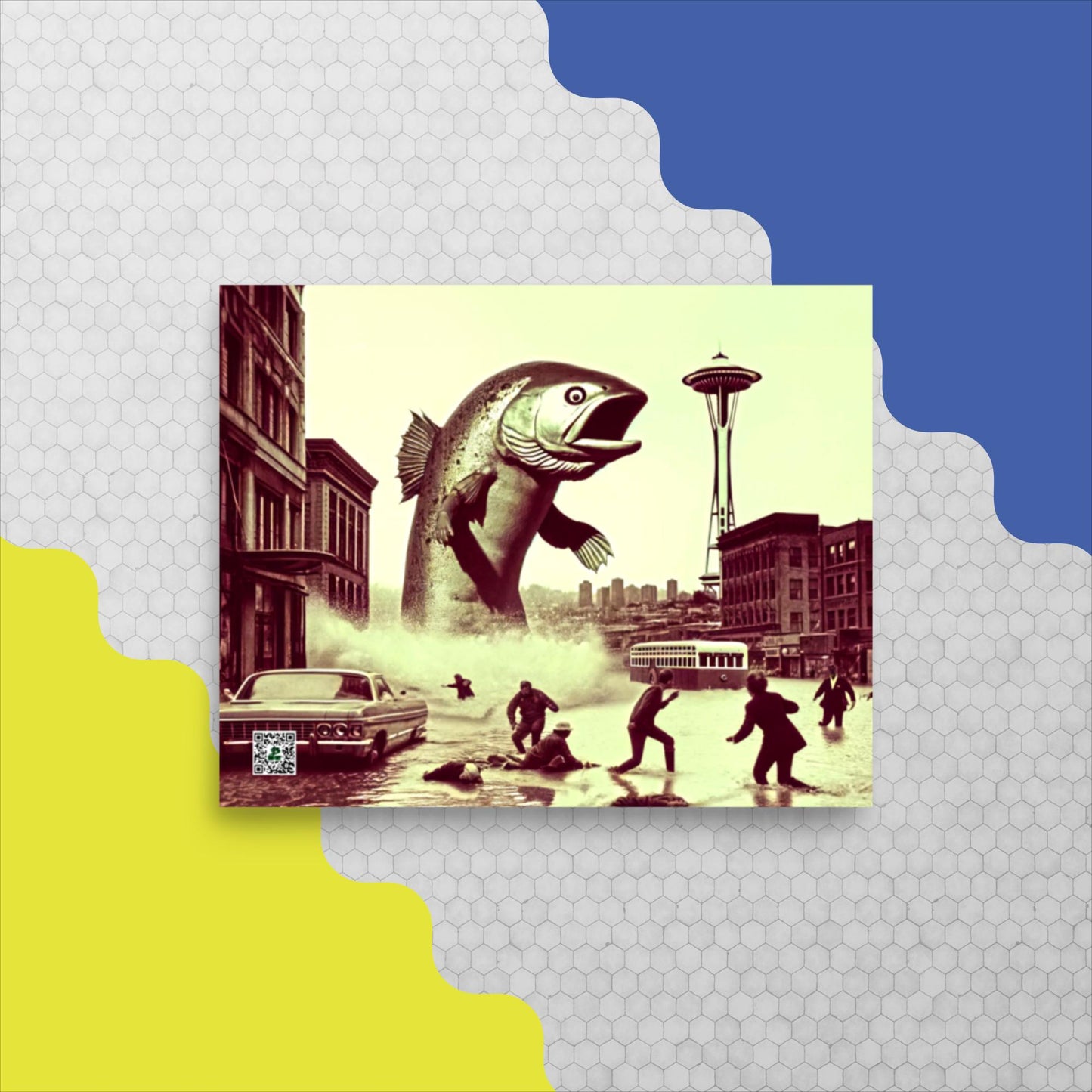 Salmon Surge in Seattle - Photo paper poster