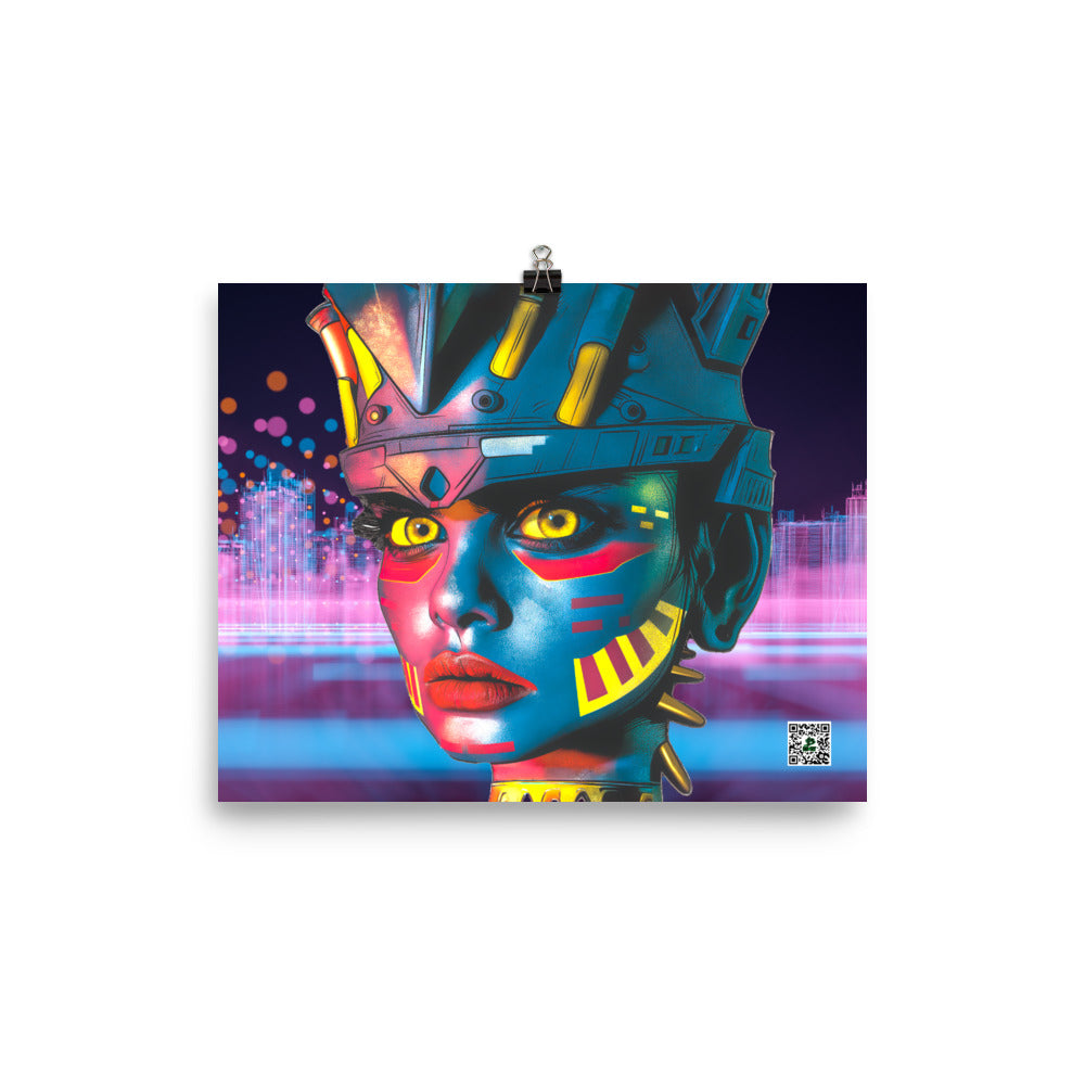 Cyber Empress - Photo paper poster - Neon Skyline Colorway