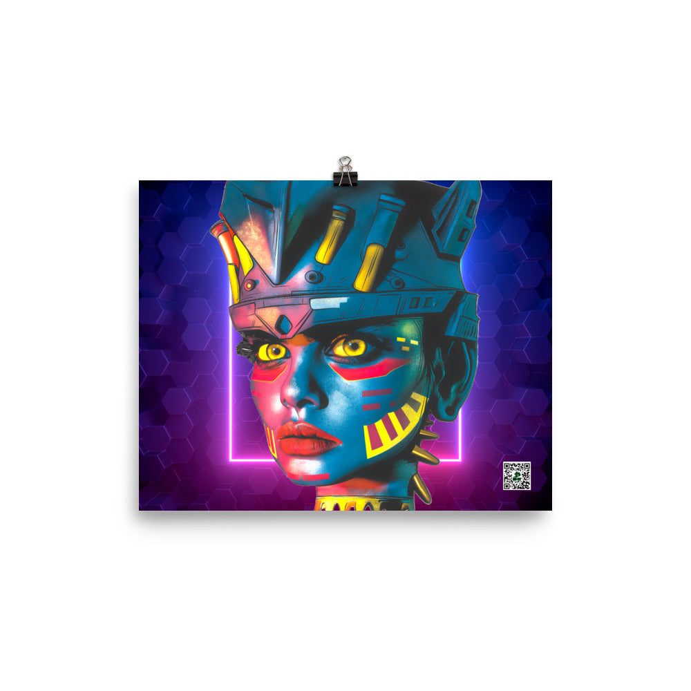 Cyber Empress - Photo paper poster - Neon Hex Colorway