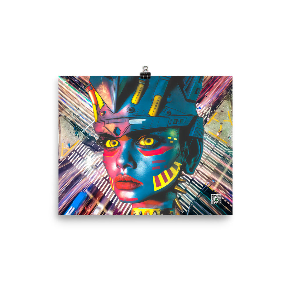 Cyber Empress - Photo paper poster - Electric Metropolis Colorway