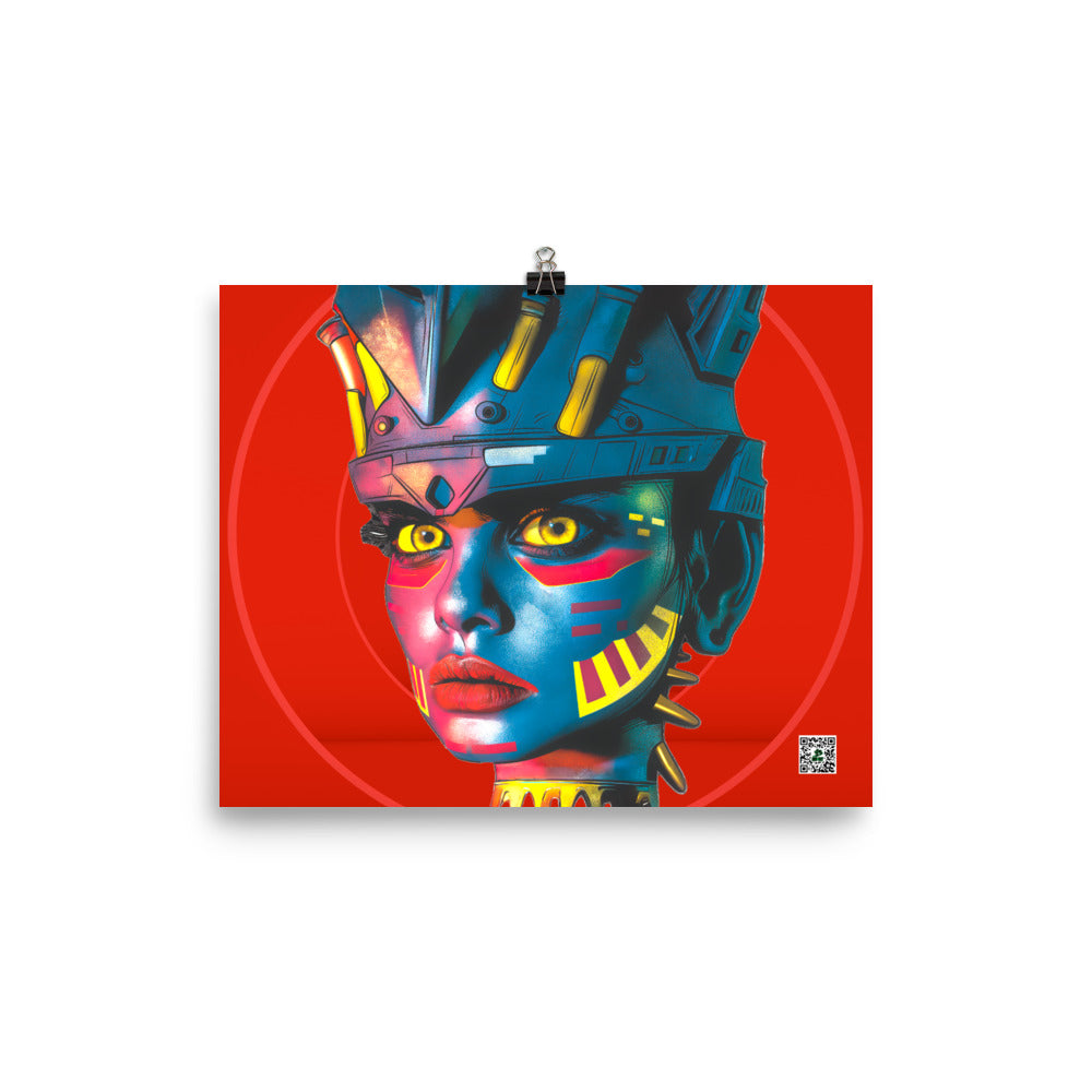 Cyber Empress - Photo paper poster - Crimson Vortex Colorway