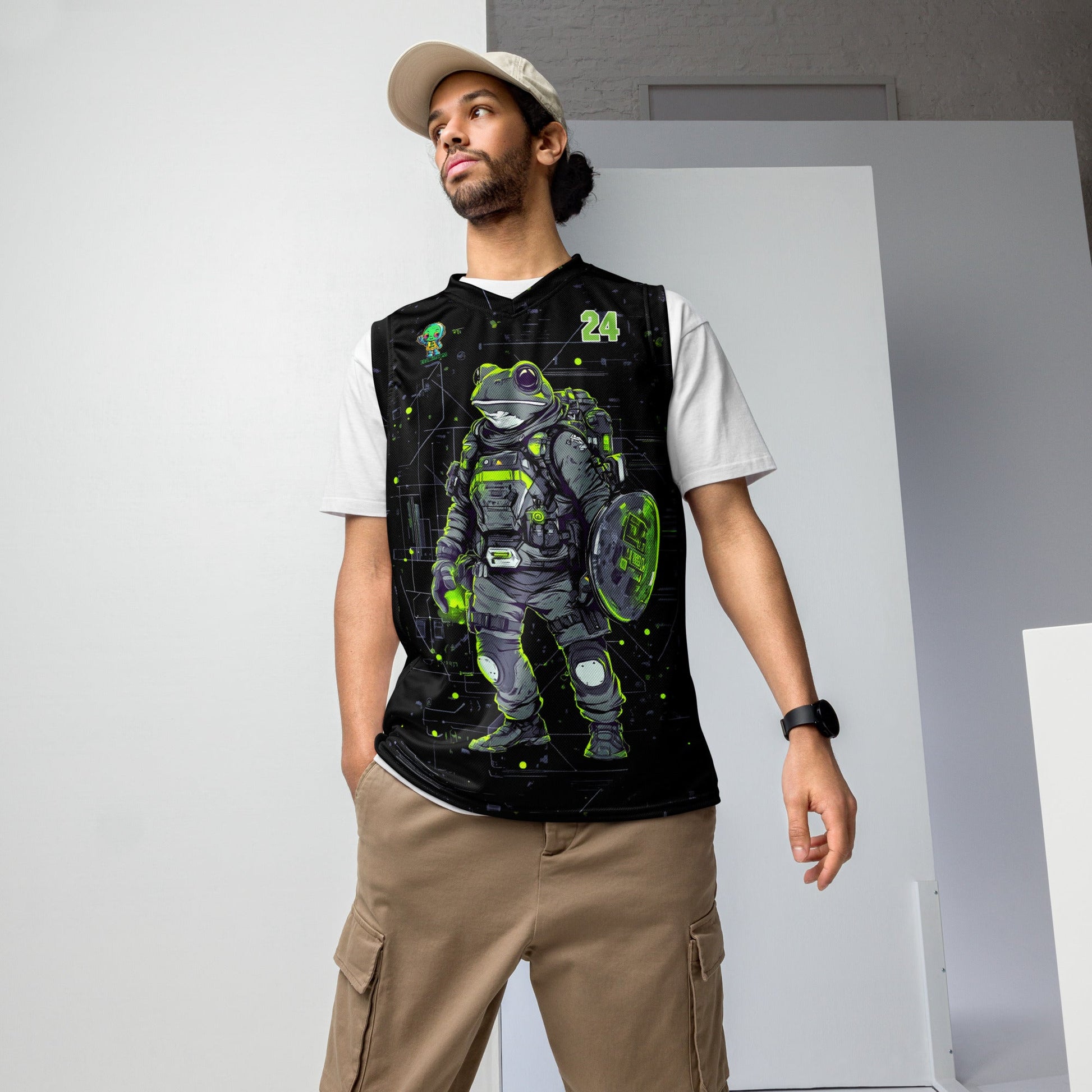 Quantum Croaker - Recycled unisex basketball jersey - BBairt