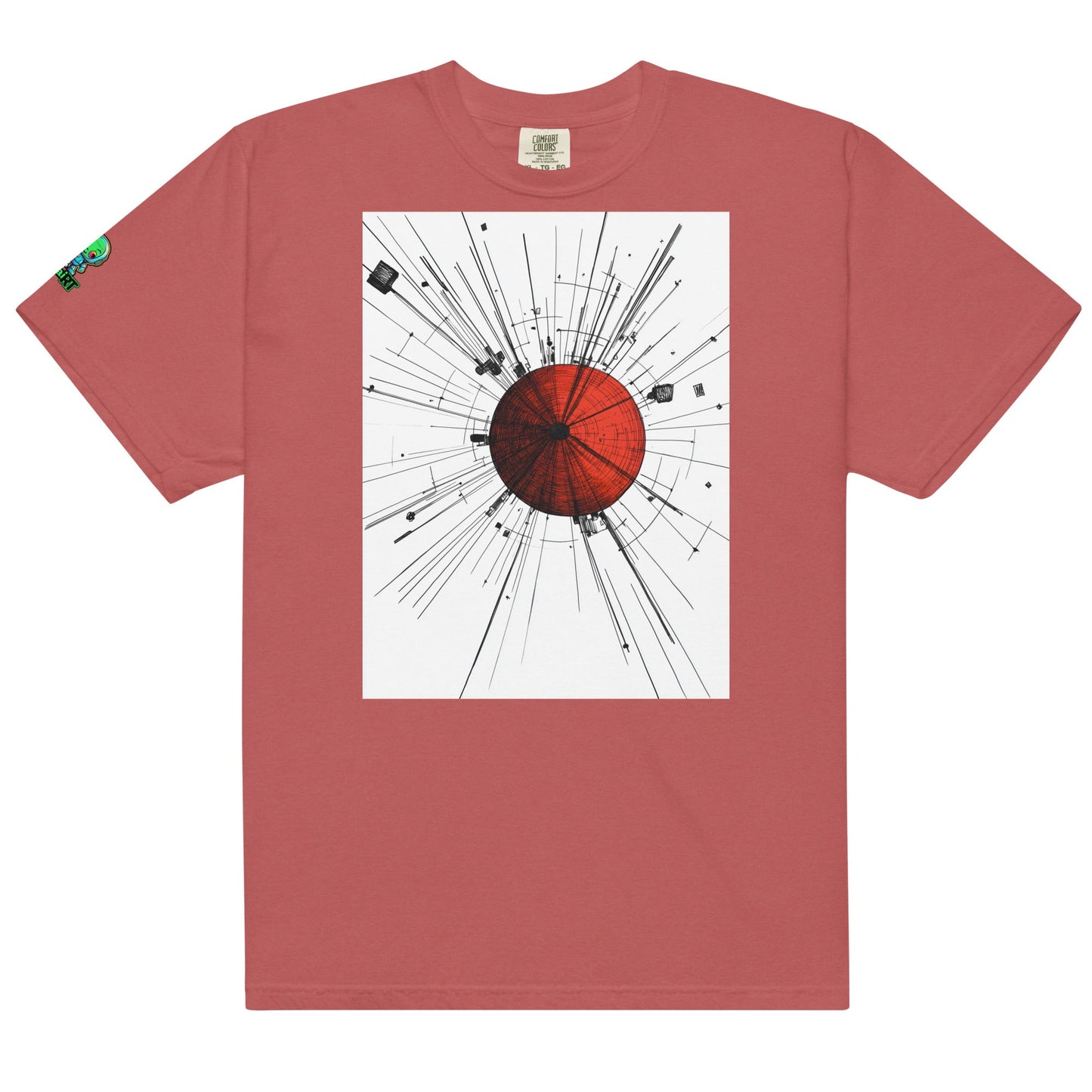 Red Core Nexus - Unisex garment - dyed heavyweight t-shirt - BBairt