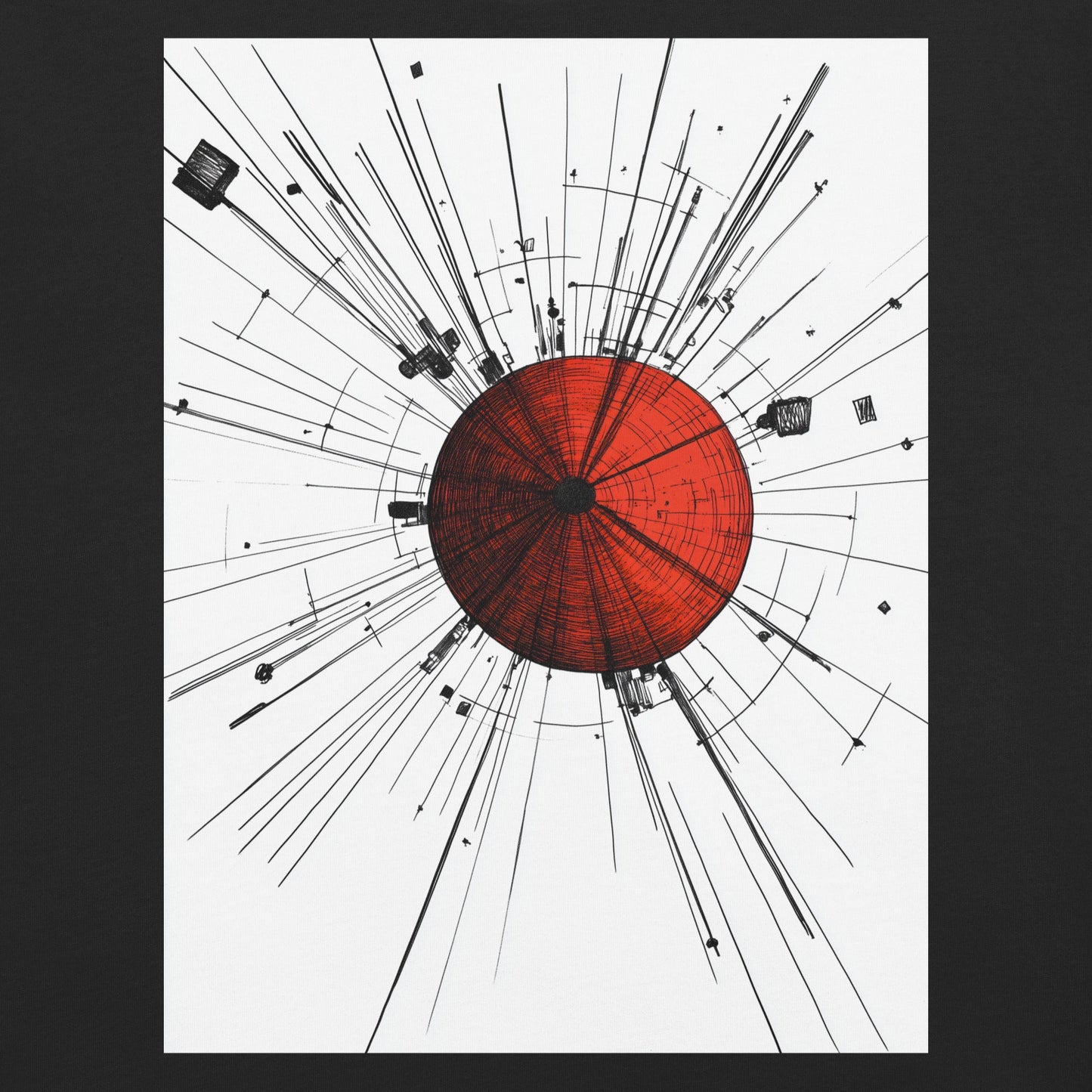 Red Core Nexus - Unisex garment - dyed heavyweight t-shirt - BBairt