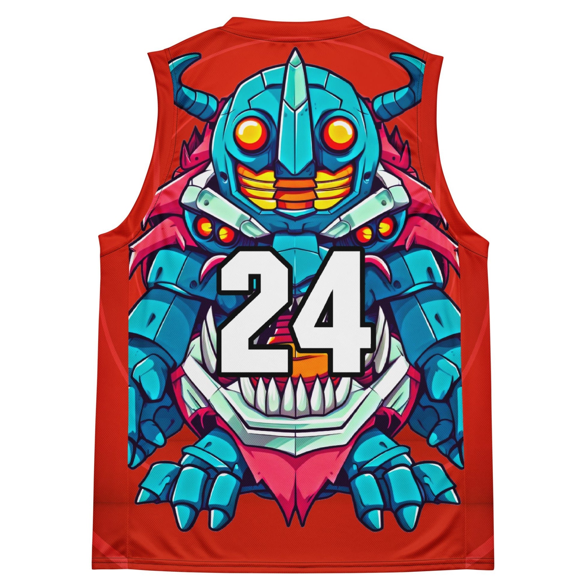 Rex the Reactor Watcher - Recycled unisex basketball jersey - Crimson Vortex Colorway - BBairt
