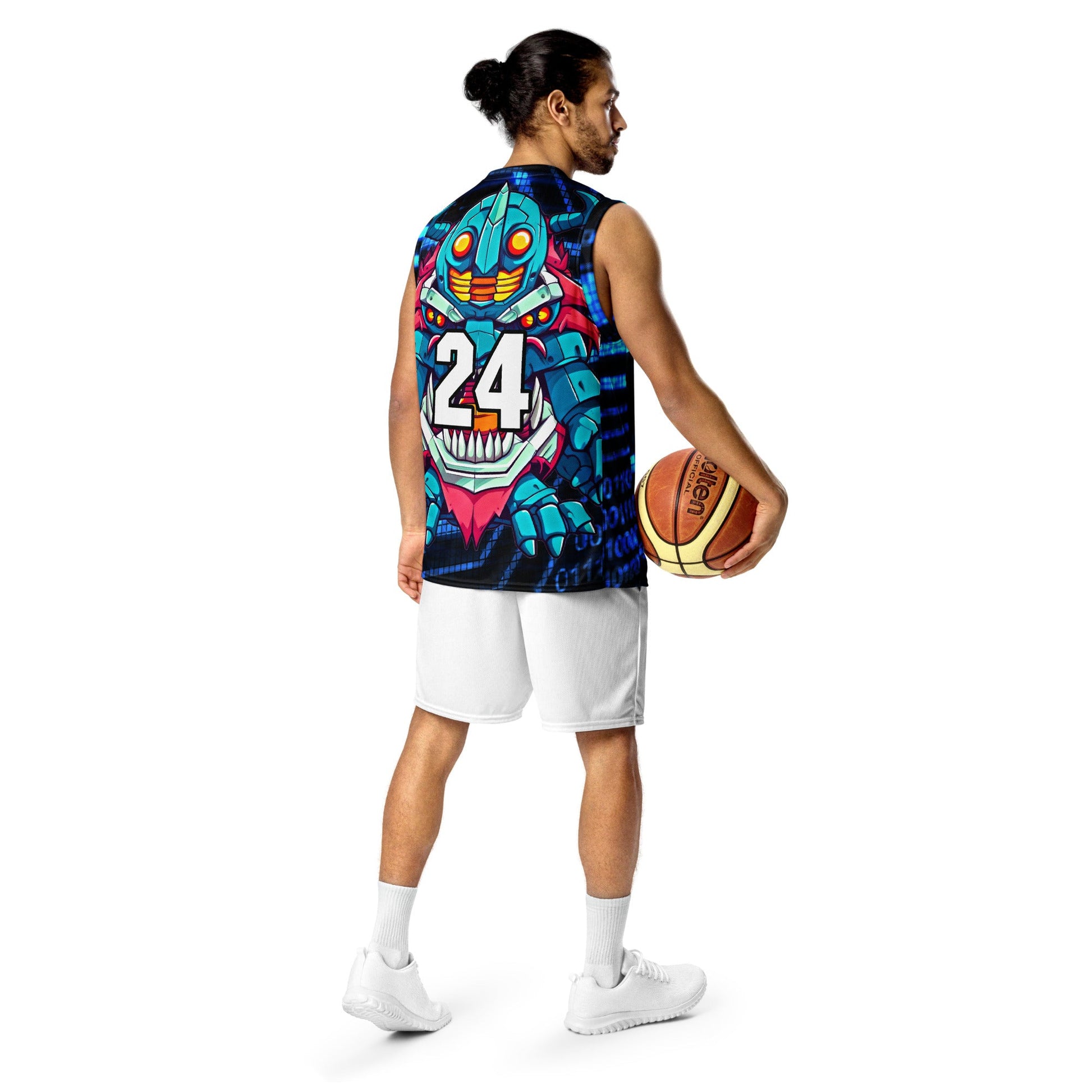 Rex the Reactor Watcher - Recycled unisex basketball jersey - Digital Pulse - BBairt