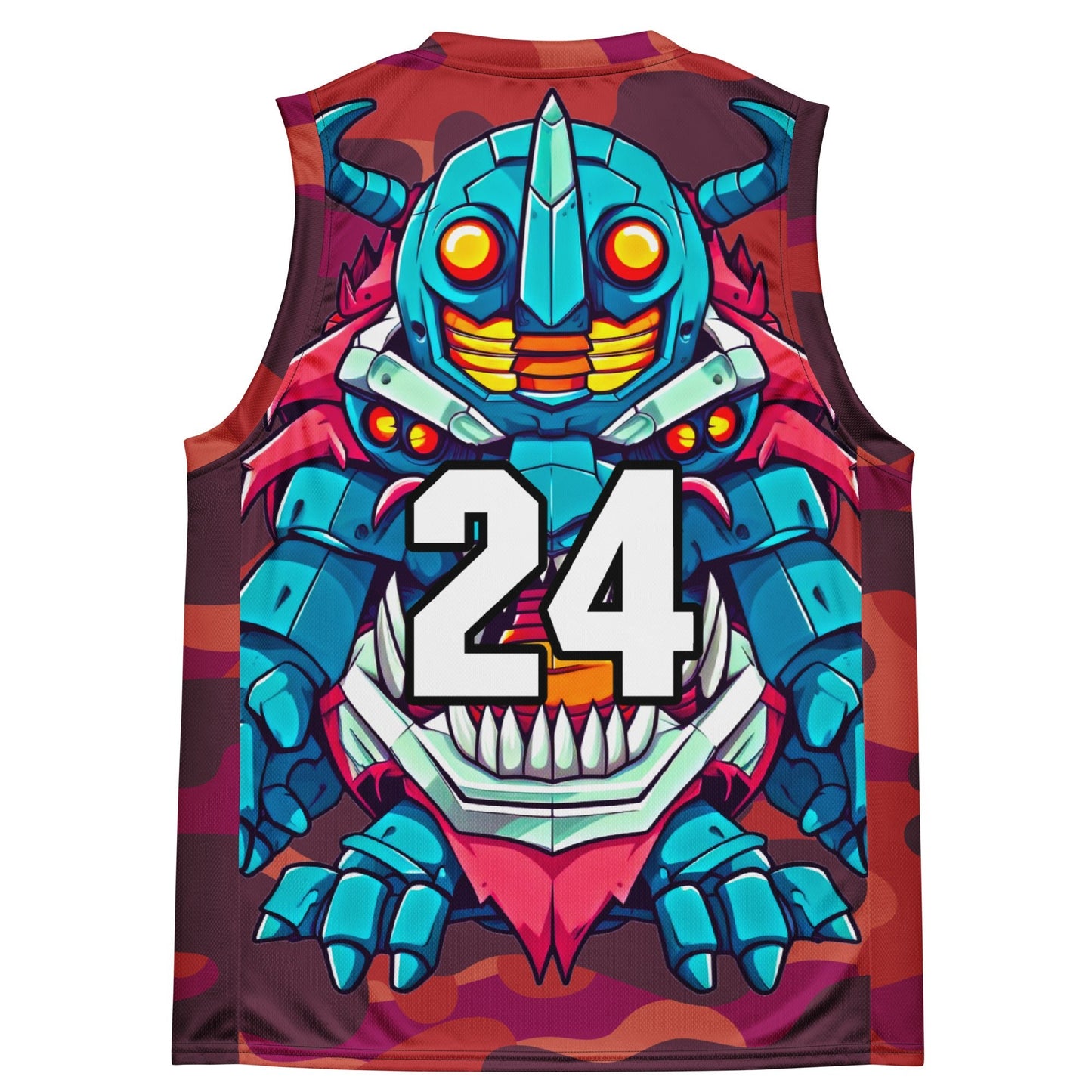 Rex the Reactor Watcher - Recycled unisex basketball jersey - Inferno Camo Colorway - BBairt