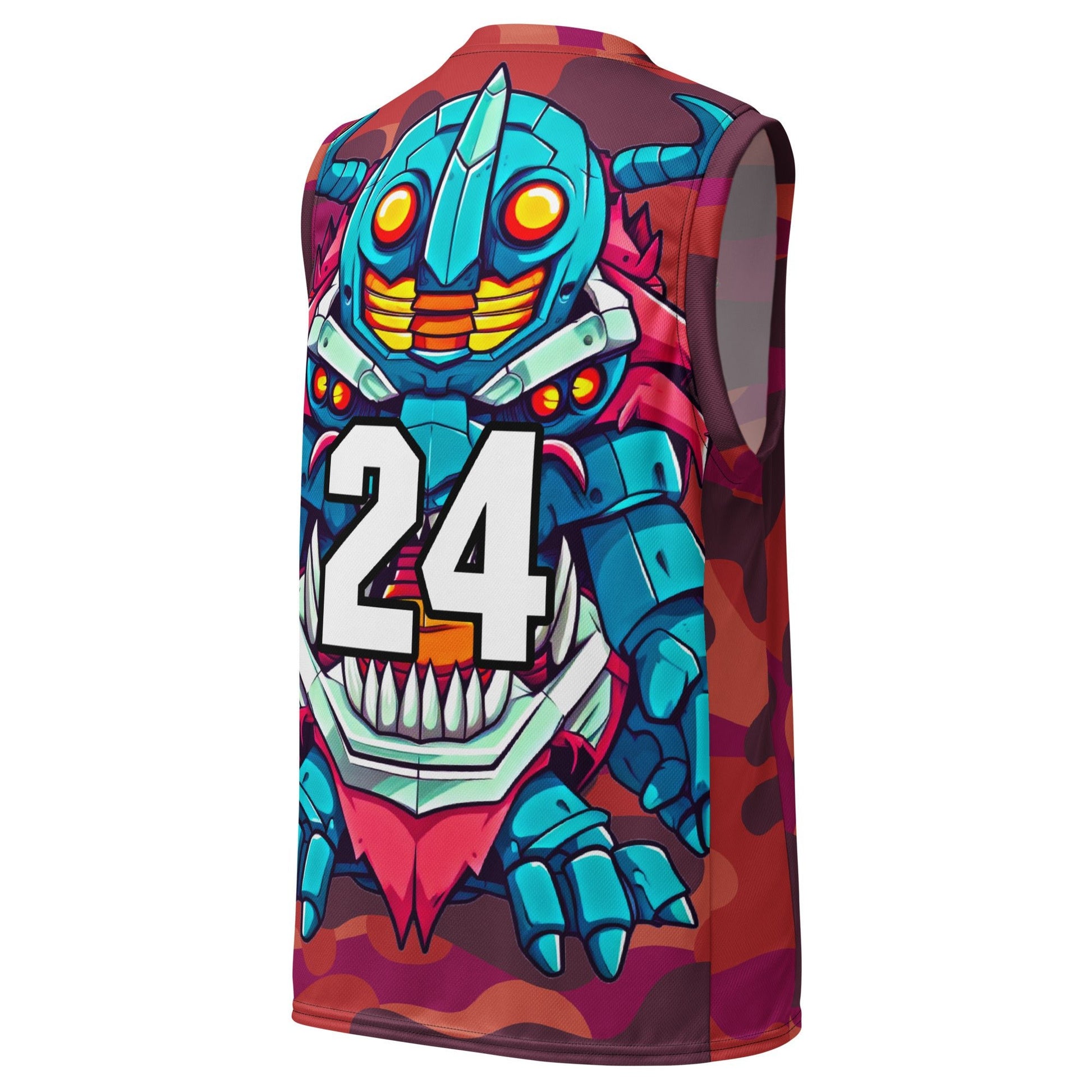 Rex the Reactor Watcher - Recycled unisex basketball jersey - Inferno Camo Colorway - BBairt