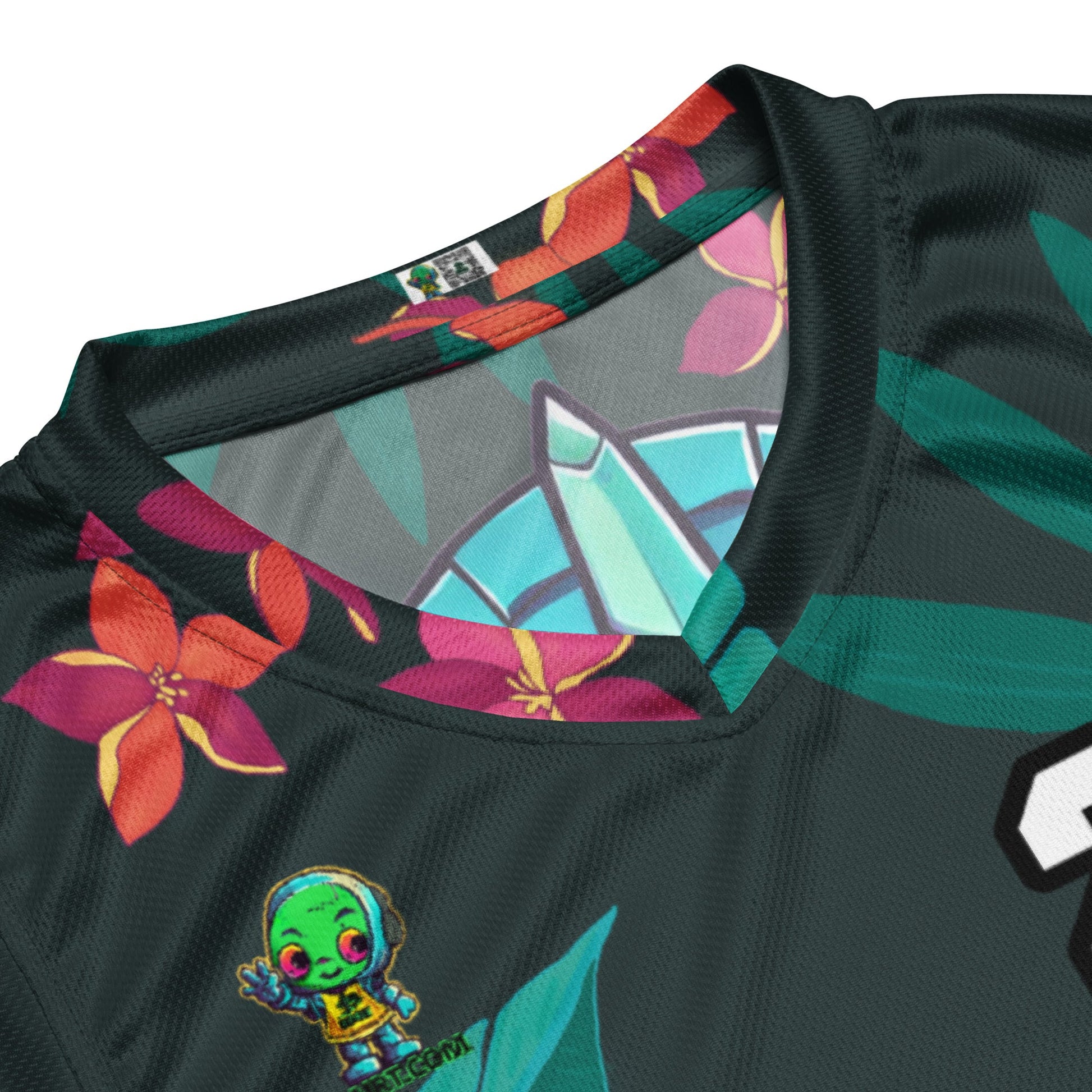 Rex the Reactor Watcher - Recycled unisex basketball jersey - Midnight Jungle - BBairt