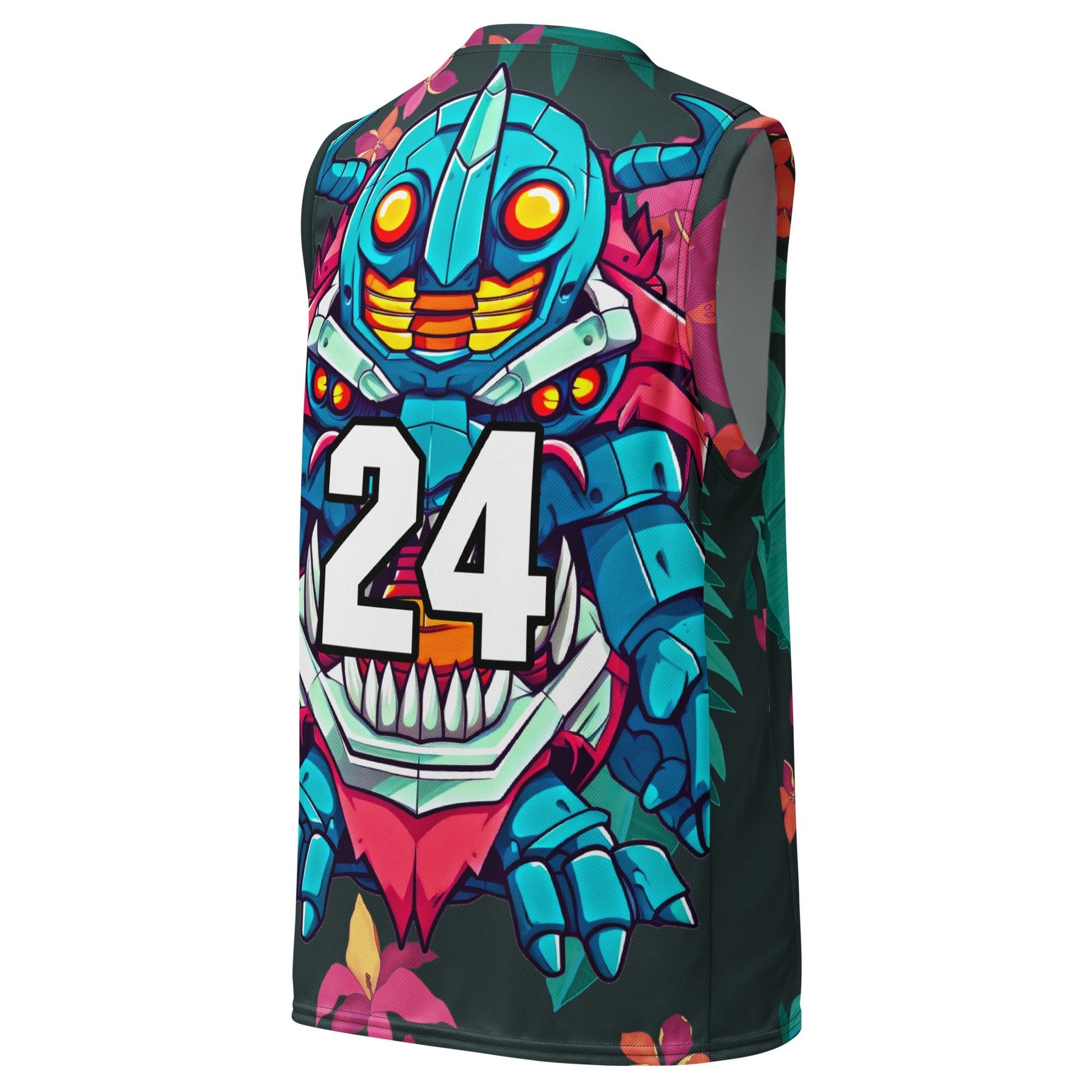 Rex the Reactor Watcher - Recycled unisex basketball jersey - Midnight Jungle - BBairt