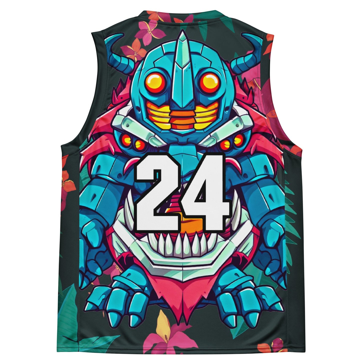 Rex the Reactor Watcher - Recycled unisex basketball jersey - Midnight Jungle - BBairt