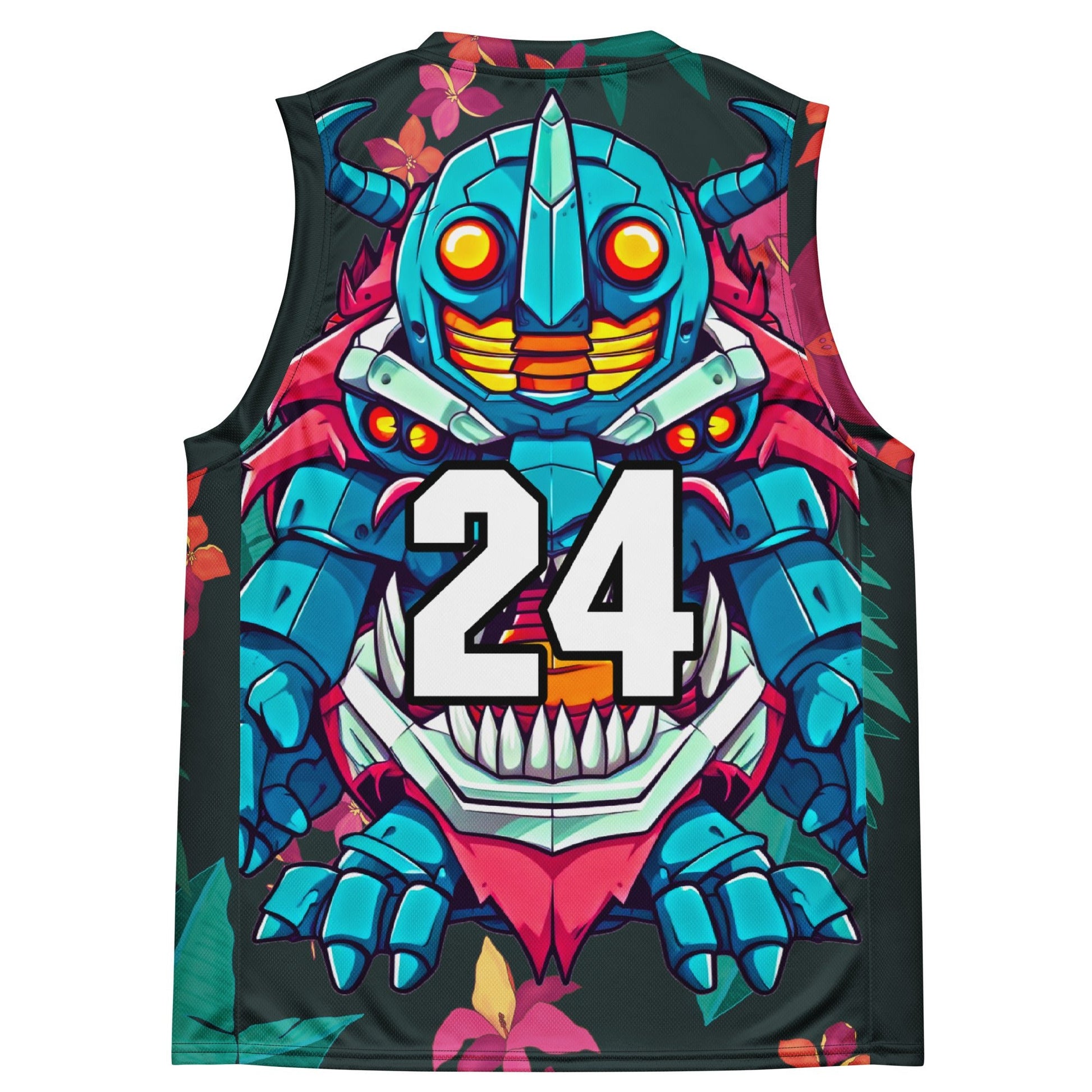 Rex the Reactor Watcher - Recycled unisex basketball jersey - Midnight Jungle - BBairt