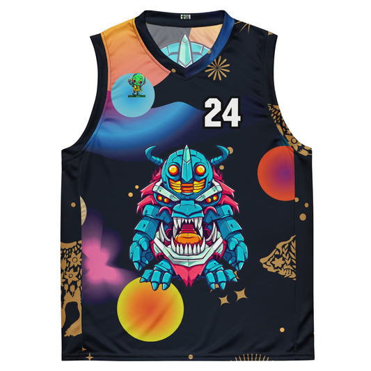 Rex the Reactor Watcher - Recycled unisex basketball jersey - Nebula Night Colorway - BBairt