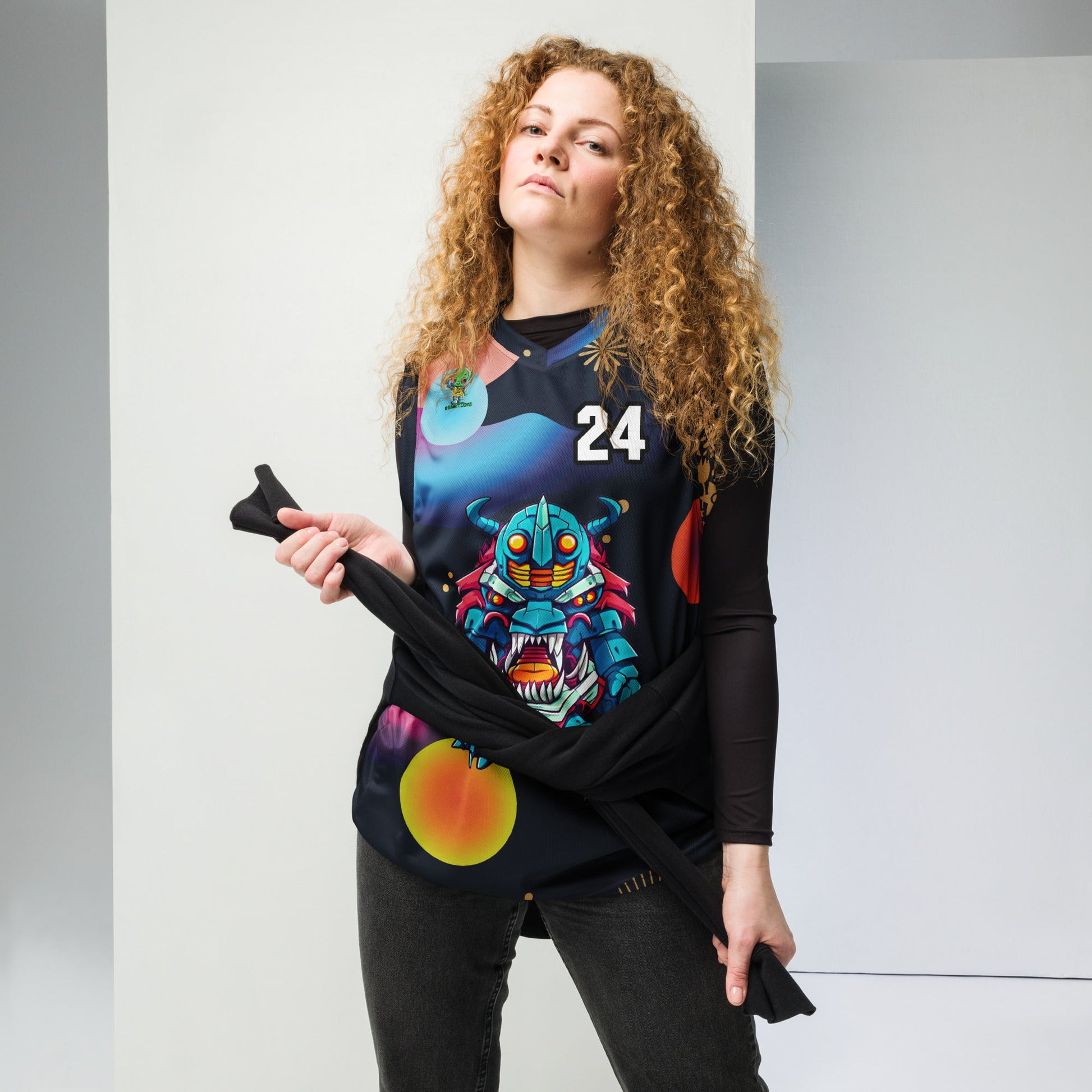 Rex the Reactor Watcher - Recycled unisex basketball jersey - Nebula Night Colorway - BBairt