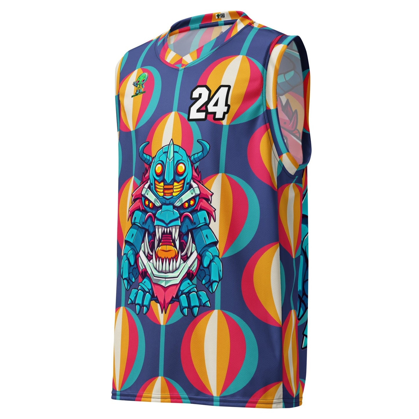 Rex the Reactor Watcher - Recycled unisex basketball jersey - Retro Carnival Colorway - BBairt